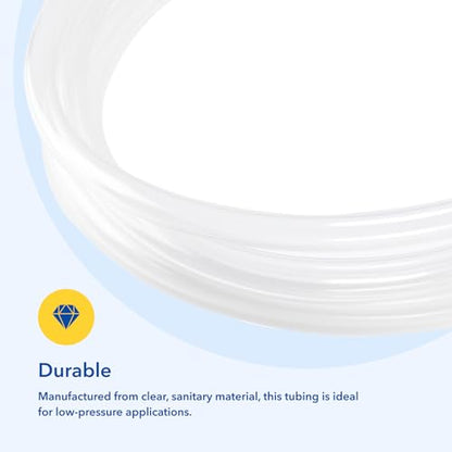 10ft 1/4''ID×3/8''OD Clear Vinyl Tubing Flexible and Hybrid PVC Tubing, Lightweight soft hose, drinkable pipe - size: 1/4 3/8 10ft