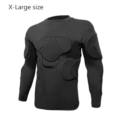 Body Safe Guard Padded Compression Shirts, Long Sleeve Shoulder Rib Chest Protector Suit for Football - size: X-Large