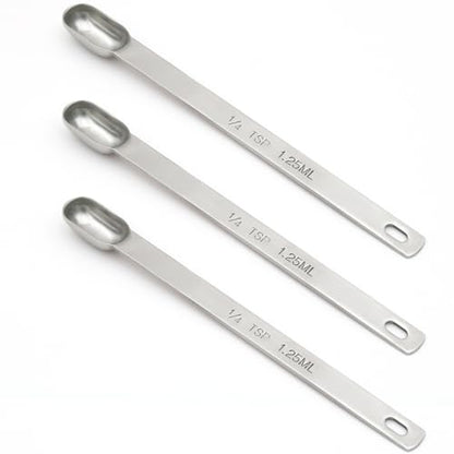 3PCS 1/4tsp (1.25ml) Single Measuring Spoon, Stainless Steel Long Handle Individual Teaspoons Only - size: 1/4tsp|1.25ml