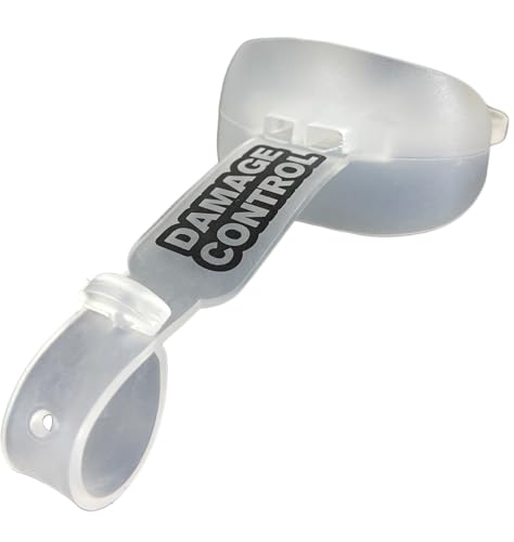 DAMAGE CONTROL Pacifier Football Mouth Guard – Permanent Strap – Clear - color: Clear