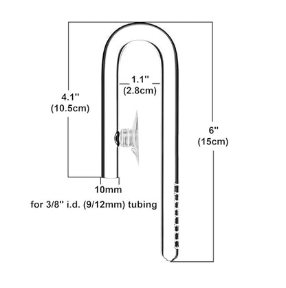 Mini Skimmer Lily Pipe Outflow and Inflow Kit for Nano Planted Tanks (10mm for 3/8'' i.d. (9/12mm) tubing) - size: 10mm for 3/8'' i.d. (9/12mm) tubing