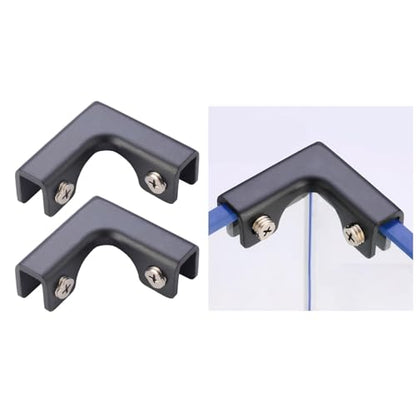 2X Glass Connector Fish Tank Fixing Bracket Corner Protector Fish Tank Fitting Glass Fixing Clip for Glass Display Cabinet, for 8 to 10mm