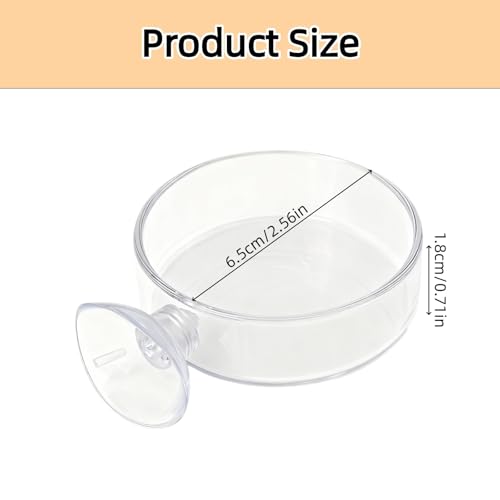 3Pcs No Mess Aquarium Feeder - Premium Shrimp Feeding Dish with Suction Cups Round Fish Food Feeding Bowls for Clear Fish Tanks Anti-Slip Design Food Box for Aquarium