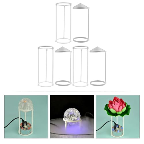 6Pcs Humidifier Splash Guard Set for Fish Tank and Rockery Fountain, Portable Plastic Splash Guards with 3-Column and Simple Canopy Designs, Water Mist Barrier for Home and Pond