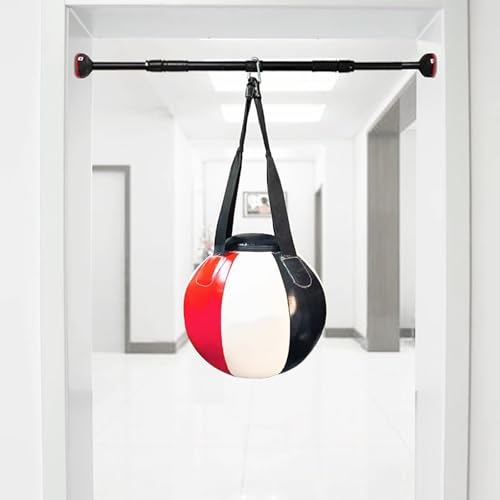 Wall-Mounted Punching Bag, Reflex Boxing Ball with Reinforced Spring, 17lb Kettlebell for Trainer Adults, Home Office Gym(Bar 96-135cm/37.8-53.1in) - size: Bar 96-135cm/37.8-53.1"