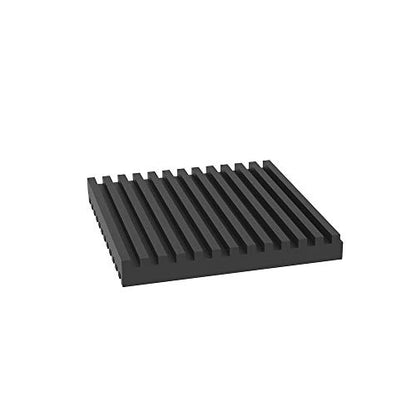 18313 Rubber Anti-Vibration Isolation Pads, Solid Ribbed Design, Heavy Duty All Rubber Pad, Black, Quantity 8 (3"x3"x3/8") - size: 3"x3"x3/8"