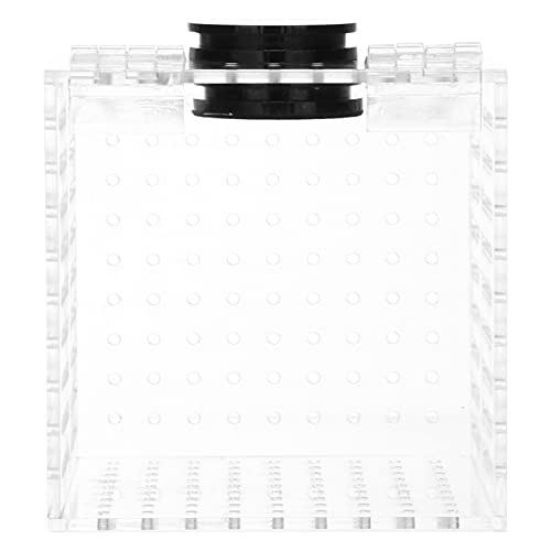 1Pc Aquarium Fish Box, Acrylic Fish Tank Breeding Box Juvenile Spawning Hatchery Incubator with Magnet for Shrimp Clown Guppy, 10.7x10.7x10.7cm