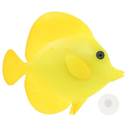 MERRYHAPY Luminous Aquarium Simulation Fish 3.14X2.75X0.39In Realistic Floating Tropical Fake Fish Decoration for Tank Landscaping and Aquarium Ornaments