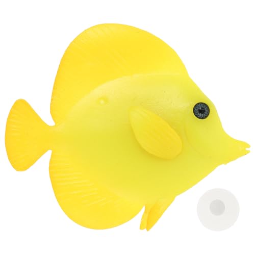 MERRYHAPY Luminous Aquarium Simulation Fish 3.14X2.75X0.39In Realistic Floating Tropical Fake Fish Decoration for Tank Landscaping and Aquarium Ornaments