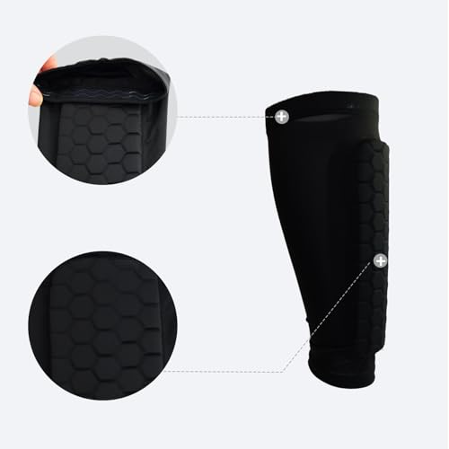 2PCS Shin Guards Soccer Shin Guards for Kids Youth Adult Lightweight Calf Sleeve with Honeycomb Pads Sports Accessories Knee Pads Shin Guard Sleeves for Football Boxing Baseball Skiing