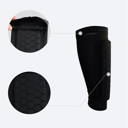 2PCS Shin Guards Soccer Shin Guards for Kids Youth Adult Lightweight Calf Sleeve with Honeycomb Pads Sports Accessories Knee Pads Shin Guard Sleeves for Football Boxing Baseball Skiing