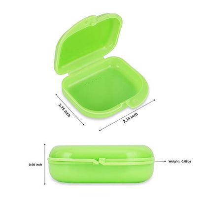Annhua Denture Holder Retainer Case for Orthodontic Mouthpiece, Clear Aligner Mouthguard Storage Box with Vent Holes Green - Light & Small, Easy to Use and Carry - color: green