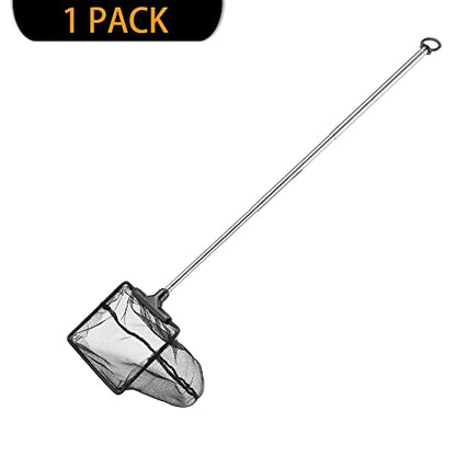 Aquarium Net with Extendable Stainless Steel Long Handle, Fine Mesh for Fish Tank