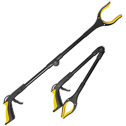 Fish Tank Accessories - 31" Aquarium Tweezers Grabber for Aquarium Landscaping Decoration Grab and Place Garbage Cleanup Foldable Gripper Multi-Function Mobility Aid Reaching Assist Tool(Yellow)