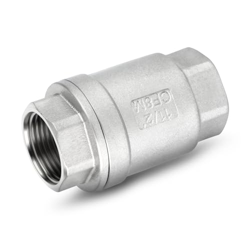 1PCS 304 Stainless Steel 1-1/2" Female Vertical Check Valve，Backflow Prevention, One Way Spring Check Valves CF8 WOG 1000 - size: 1-1/2"(Vertical)