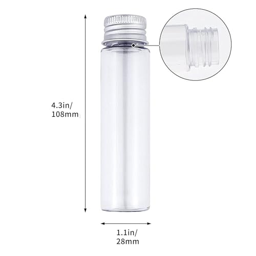 DEPEPE 30pcs 50ml Clear Plastic Tubes with Caps Test Tubes Candy Tubes, 28x108mm Tubes for Candy and Beads Storage, Scientific Experiments