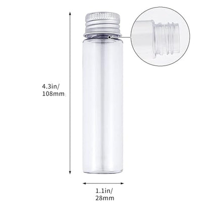 DEPEPE 30pcs 50ml Clear Plastic Tubes with Caps Test Tubes Candy Tubes, 28x108mm Tubes for Candy and Beads Storage, Scientific Experiments
