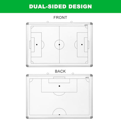 JAYO Soccer Coaches Tactical Board, 35" x 24" Portable Double-Sided Magnetic Football Coaching Board Kit with Magnets, Marker Pen, Deluxe Waterproof Carrying Bag
