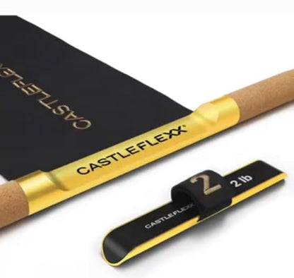 CastleFlexx Mobility and Full Body Strengthening Device | Non-Elastic Stretch Strap with Natural Premium Cork Handles for Stretching, Exercise, Physical Therapy, and Yoga - size: Large