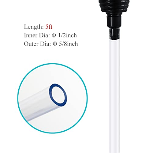 5ft Aquarium Siphon Vacuum Cleaner for Fish Tank Cleaning Gravel & Sand - size: 5ft