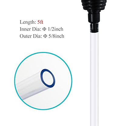 5ft Aquarium Siphon Vacuum Cleaner for Fish Tank Cleaning Gravel & Sand - size: 5ft