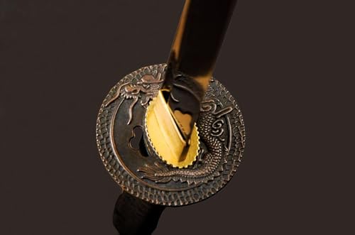 41 Inch Handmade Authentic Japanese Samurai Katana Sword Full Tang Red Damascus Steel Collectible Men's Fine Gifts