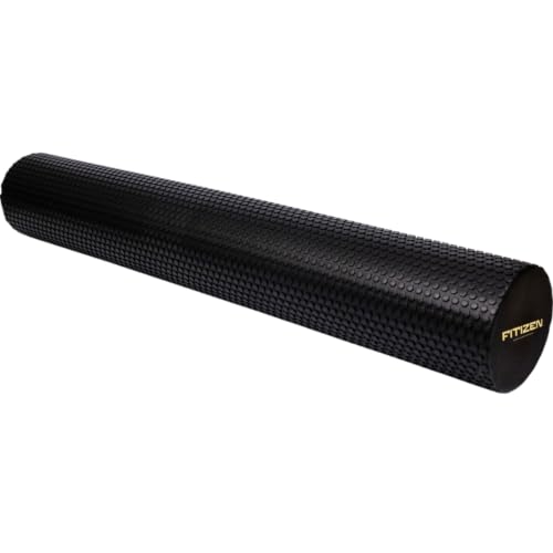Foam Roller for Muscle Massage, Stiff Back Pain Relief, Physical Therapy, Deep Tissue, Exercise Equipment for Home Gym, Stress, Yoga, Pilates for the Fit Citizen (Black, XL 36 x 6 inches) - size: Extra Large 36 x 6 Inch