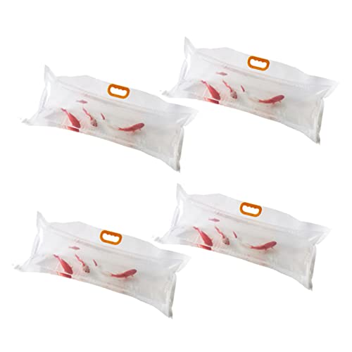 4pcs Oxygen Filling Live Fish Packing Bags Sturdy Seafood Carry-out Pouches for Fresh Fish and Shrimp Heavy-duty Plastic Bags for Supermarket and Home Use