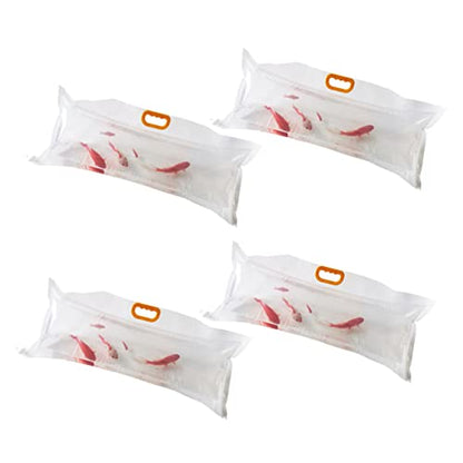 4pcs Oxygen Filling Live Fish Packing Bags Sturdy Seafood Carry-out Pouches for Fresh Fish and Shrimp Heavy-duty Plastic Bags for Supermarket and Home Use