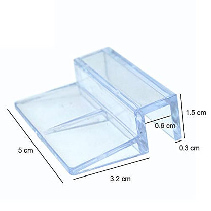 6 Pieces Acrylic Transparent Fish Tank Glass Cover Clip Glass Cover Support Holders Lid Support Holder for Rimless Aquarium Fish Tank (6 mm)