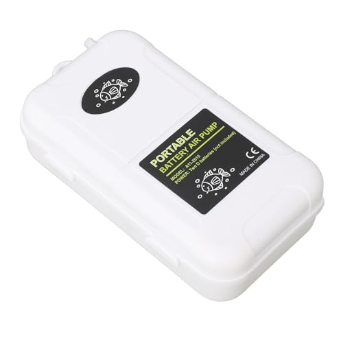 Aquarium Oxygen Pump, Battery Powered Mini Air Pump 5W with 0.6m Hose and Bubble Stone, Portable Fish Tank Aerator for Emergency Oxygenation Outdoor Fishing Bait Buckets