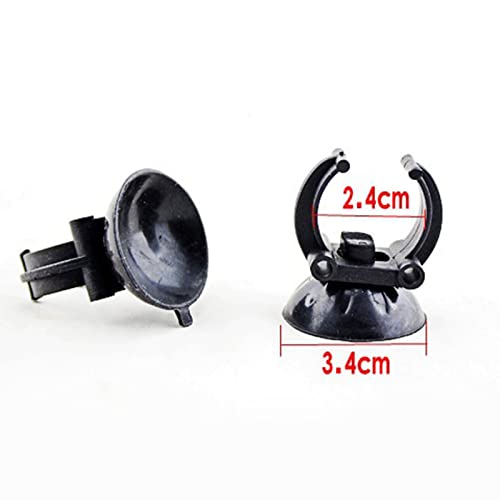 Aquarium Heater Holder Suction Cup Clip Black for Fish for Tube Hose Plant Decoration Sucker Dia 1.34" Clip Dia 0.9 Aquarium Heater Holder Suction Cups