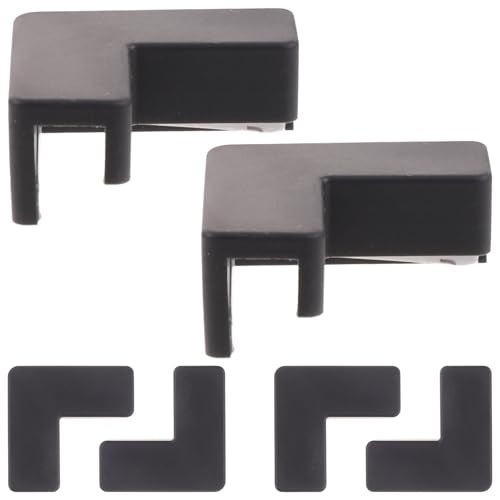 HANABASS 6pcs Silicone Fish Tank Corner Guards Black Medium Anti-Collision Protection Bumper for Aquarium and Pet Carrier Safety Edge Covers