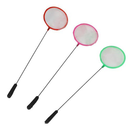 Aquarium Fish Net 3 Inches Fine Mesh Skimmer for Small Fish for Tank Catching Cleaning Net with 9 Inches Long Handle Aquarium Net Fine Mesh Cleaning Small（3PCS,Random Color）