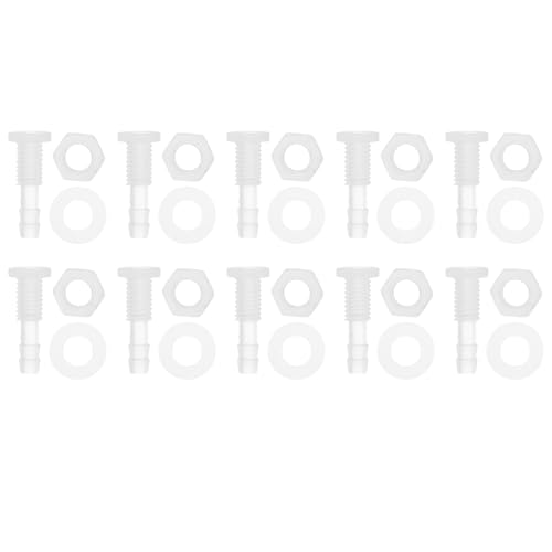 1 Set Plastic Hose Barb Fitting 3/16" Hose ID Barb M8 Male Thread Thru-Bulk Bulkhead Fittings Clear PP