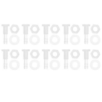1 Set Plastic Hose Barb Fitting 3/16" Hose ID Barb M8 Male Thread Thru-Bulk Bulkhead Fittings Clear PP