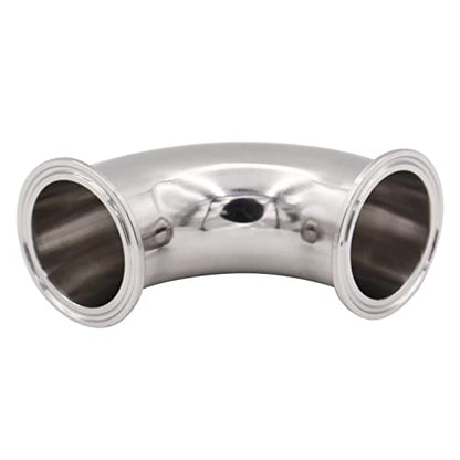 DERNORD 2 Pack 2" Tube OD Sanitary Ferrule Elbow 90 Degree Pipe Fitting with 4 Silicone Gaskets SUS304 Tri Clamp 2 Inch - size: 2" Tube OD, style: Pack of 2