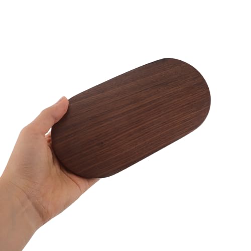 Walnut Wood Display Base Oval Pedestal Stand 9x18x1cm Solid Hardwood Tray for Home Decoration Perfume Holder and Car Ornament Showcase