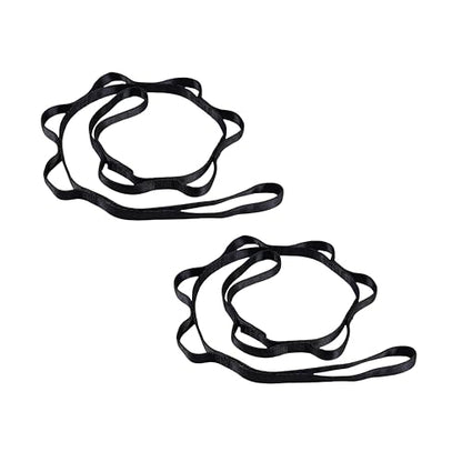 2pcs safety daisy chain, multi-ring adjustable nylon strap rope yoga pilates stretch band - color: Black, size: Length：1.8m