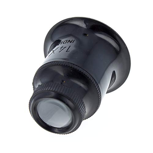 Universal Tool Plastic Jewelers Loupe 25mm Diameter Glass Lens Magnifier (14X) - size: 14X