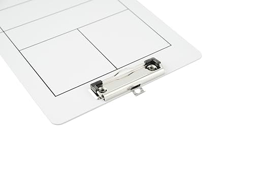 Double-Sided Dry Erase Pickleball Coaching Clipboard, White Board with Court Diagram