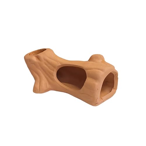 Ceramic Aquarium Log Hide – 4" x 2" x 2.25" Tall – Natural Hiding Spot for Fish & Shrimp