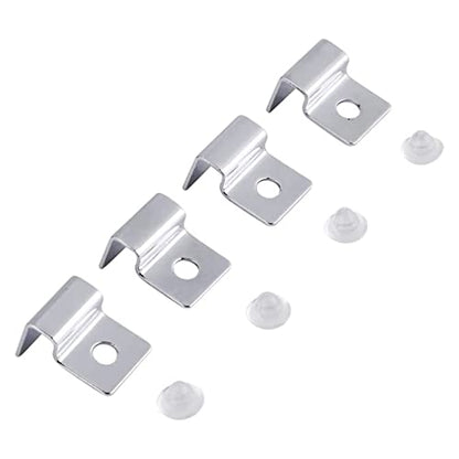 Suxgumoe Aquarium Cover Clips, 4 Pcs 6mm / 8mm / 10mm / 12mm Stainless Steel Fish Tank Glass Cover Clip Support Holder Universal Lid Clips for Rimless Aquariums (10mm) - size: 10mm