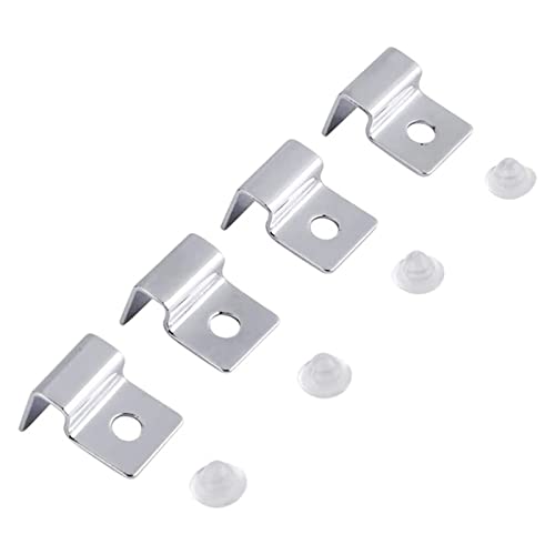 Suxgumoe Aquarium Cover Clips, 4 Pcs 6mm / 8mm / 10mm / 12mm Stainless Steel Fish Tank Glass Cover Clip Support Holder Universal Lid Clips for Rimless Aquariums (10mm) - size: 10mm