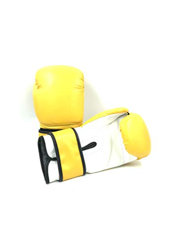 Boxing Gloves Yellow Kickboxing, Grappling, Fighting, Muay Thai Training Boxing Bag Gloves, Punch Bags and Focus Pads Punching Plain-Blank Vinyl Gloves No Logo - size: 6oz