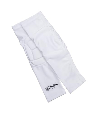 Tandem Sport Padded Arm Sleeves - Compression Sleeves with Built-In Elbow Padding to Reduce Injury & Stress - color: White, size: Small-Medium