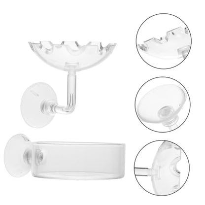 BESPORTBLE 2pcs Glass Shrimp Feeder Dishes for Aquariums Easy to Install Crystal Feeding Bowls for Shrimp and Fish Food Convenient and Practical Aquarium Accessories