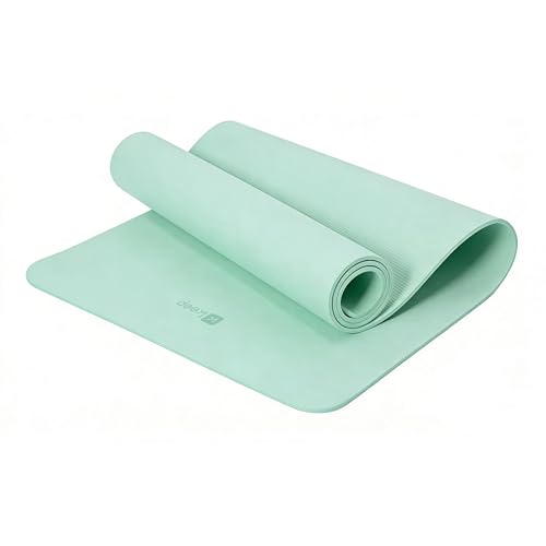 Keep 72" x 24" TPE Yoga Mat Non Slip, 1/4 Inch (6mm) Exercise Mat for Home Workout, Gym, Yoga, Pilates & Stretching with Carrying Strap, Oat White - color: Mint green