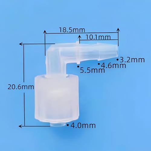 25pcs 1/8'' Moveable Male Luer Lock Connector and Adapter, for Laboratory Biochemical/Analytical Instruments, Food Machinery, Aquarium Equipment, Massage Equipment, PP 90 Elbow Syringe