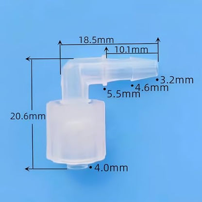 25pcs 1/8'' Moveable Male Luer Lock Connector and Adapter, for Laboratory Biochemical/Analytical Instruments, Food Machinery, Aquarium Equipment, Massage Equipment, PP 90 Elbow Syringe